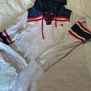 Patriots Gray and Navy light Hoodie